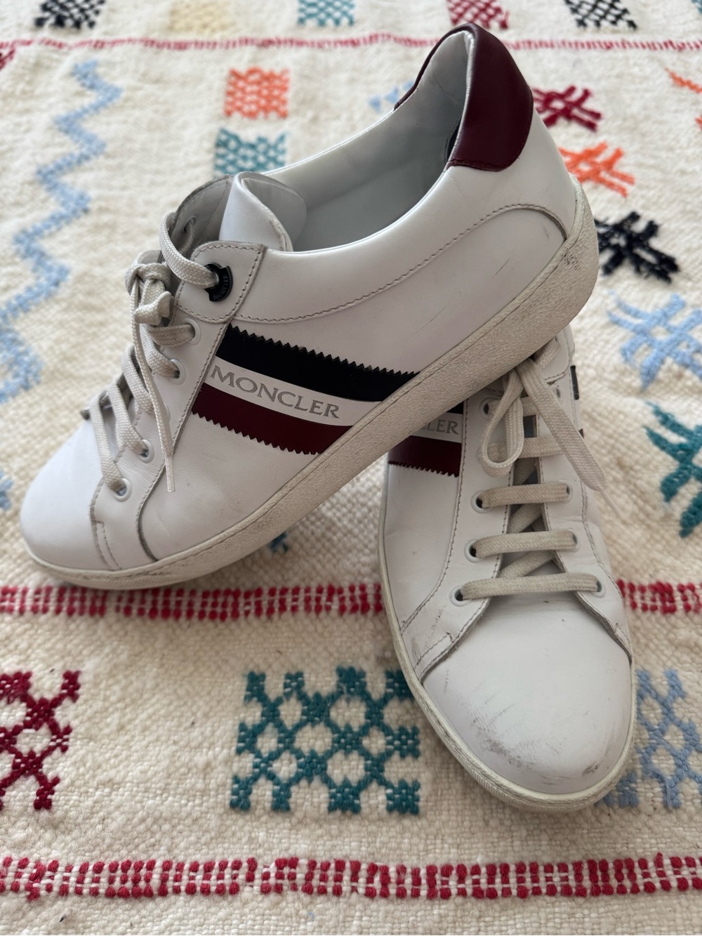 Moncler white sneakers size 40